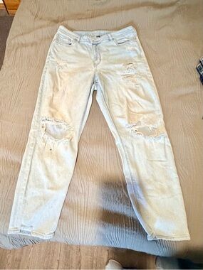 American Eagle Outfitters Light Blue Distressed Boyfriend Jeans